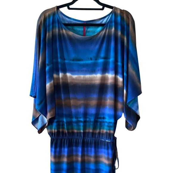 VGUC Anthropologie Kimono Style Relaxed Fit Tie Dye Dress,Drawstring Waist - Picture 4 of 12